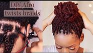 Afro kinky twist braids on natural hair