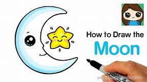 How to Draw the Moon and a Star Easy Cute