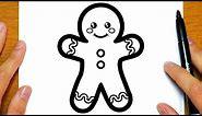 HOW TO DRAW AND COLOR A CUTE GINGERBREAD MAN FOR CHRISTMAS | Easy drawings