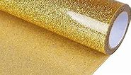 TORC Gold Glitter HTV Heat Transfer Vinyl Roll 12 inch x 5 ft Iron on Vinyl for T Shirts Crafts