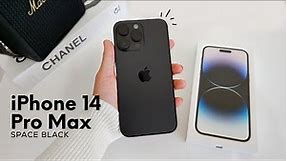 iPhone 14 Pro Max Space Black aesthetic unboxing 🧸 asmr + cute phone cases ✨️