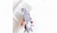 YeLoveHaw iPhone 6 Plus / 6s Plus Case for Women Girls, Flexible Soft Slim Fit Full-Around Protective Cute Phone Case Cover with Floral and Purple Gray Leaves for iPhone 6Plus / 6sPlus(Pink Flowers)