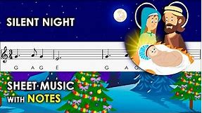 Silent Night | Sheet Music with Easy Notes for Recorder, Violin Beginners Tutorial