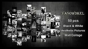 50PCS Black & White Aesthetic Collage Kit,Photo Prints 4x6