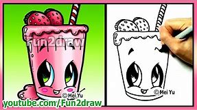 How to Draw Easy Things - Fruit Smoothie + Funny Extra Drawing - Fun2draw Food Drink