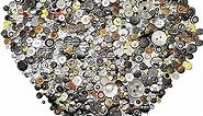 600-700Pcs Gold and Silver Buttons for Crafts Bulk Silver Craft Buttons Assortment Assorted Gold Buttons Mixed Silver Buttons for Crafting Sewing