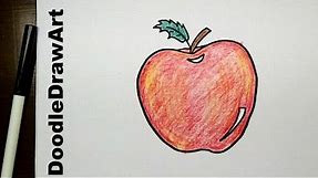 Drawing: How To Draw Cartoon Apple - step by step easy drawing lesson