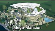 BLOXBURG ~ Curved Futuristic Mega Mansion Tour ~ Bloxburg Build ~ Roblox