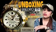 UNBOXING SEIKO 5 SPORTS AUTOMATIC SNZB24J1 23 JEWELS || Ghema Maureene || #seiko