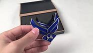 DSYCAR 2-Pack Metal US Air Force Emblem 3D Blue Wings Auto Badge USAF Sticker - Gift 4 Free Air Force Logo Tire Valve Stem Caps (2-Pack US Air Force Emblem)