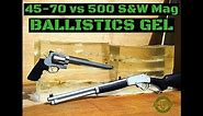 45-70 vs 500 S&W Magnum (Ballistics Gel)