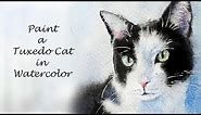 How to Paint a Tuxedo Cat in Watercolor 4 Beginners Tutorial