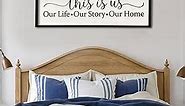 This Is Us Sign Wall Decor for Bedroom 40''×15'' Large Vintage Framed Wooden Modern Farmhouse Room Rustic Family Sign Wall Art Hanging Home Decor (Black)