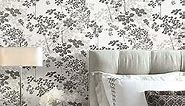 RoomMates RMK11987WP Brown and White Queen Anne's Lace Peel and Stick Wallpaper