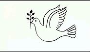 How to draw a Peace Dove- in easy steps advanced drawing lesson.