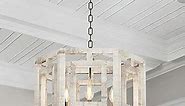 Farmhouse Chandelier 20'' for Dining Room Light Fixture, 6-Light Rustic Kitchen Island Lighting, Chandeliers for Living Room, Entryway, Foyer, Bedroom
