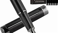 Zalantan Fountain pen, luxury pen, Nice pen gift, pure copper heavy feel Office Executive Pen Smooth Writing Pens for Men Funcy Pens with Gift Case 10 black ink cartridges (Black)