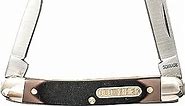Old Timer 104OT Small Canoe 4.7in Stainless Steel Traditional Folding Pocket Knife with Clip Point and Drop Point Blades, Sawcut Handle, and Convenient Size for EDC, Camping, Hunting, and Outdoors