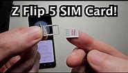 Samsung Galaxy Z Flip 5 How to Insert SIM Card! (No MicroSD)