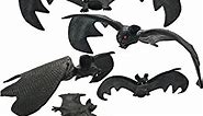 10pcs Halloween Bats Hanging Decoration,Rubber Vampire Bats,Spooky Hanging Bats for Halloween Party Haunted House Décor (Halloween Hanging Bats for Black)
