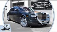 Rolls Royce Phantom wrapped Pearl White and Chrome Rose Gold