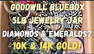 14K GOLD & DIAMONDS? Goodwill Bluebox 5lb Jewelry Jar Unboxing from Ohio