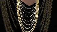 solid gold Rope Chains review 1mm - 7mm