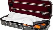 Crossrock Fiberglass Double Case for Two Full-Size Violins with TSA Lock-Black (CRF2020DVBK)