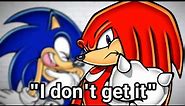 Sonic shows Knuckles a meme