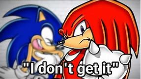 Sonic shows Knuckles a meme