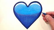 How to Draw a Blue Heart Emoji