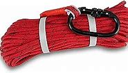 Brute Magnetics Magnet Fishing Rope | 100ft Heavy Duty Rope with Carabiner| Thick 1/3" Double Braided Polyester Rope, Very Strong 5680 lbs| Multi Purpose Rope for Magnet Fishing | Red