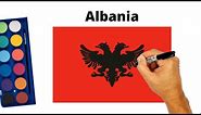 How to draw Albania Flag | Drawing National Flag of Albania | national flag of albania