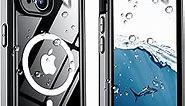 Temdan Magnetic for iPhone 15 Plus Case Waterproof,Built-in Screen Protector [IP68 Underwater][15FT Military Dropproof][Dustproof][Compatible with MagSafe] 360 Full-Body Shockproof iPhone Case-Black