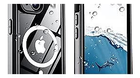 Temdan Magnetic for iPhone 15 Plus Case Waterproof,Built-in Screen Protector [IP68 Underwater][15FT Military Dropproof][Dustproof][Compatible with MagSafe] 360 Full-Body Shockproof iPhone Case-Black