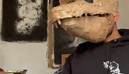 Making my possum mask. : Thank you @micalilintal for showing us how to make the jaw move. : #cardboard #cardboart #cardboardsculpture #sculptureprocess #mixedmediasculpture #costume #costumedesign #costumeparty #mask #maskmaking #possum #rat | German Diaz