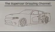 How to draw a Dodge Charger SRT Hellcat