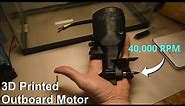 3D Printed RC Outboard Boat Motor Testing