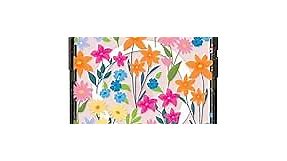 CASETiFY Impact Case for iPhone 15 [4X Military Grade Drop Tested / 8.2ft Drop Protection/Compatible with Magsafe] - Flower Prints - Bright Spring Flowers - Daisy Floral Pattern - Clear Black