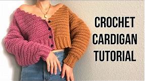 EASY Crochet Cardigan Tutorial | DIY Cropped Cardigan