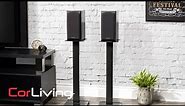 Gloss Black Fixed Height Speaker Stand - SPEAKER COLLECTION | CorLiving