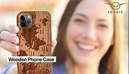 Wood Case for iPhone 13 Pro Max [Shockproof Hybrid Protective Cover Unique] Natural Real Wooden & Engraved Soft Slim – The Great Wave Off Kanagawa Japanese Art – Birthday Gifts for Men & Women