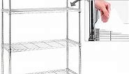 Chrome 4-Shelf Shelving Units and Storage on 3'' Wheels with 4-Shelf Liners, Adjustable Heavy Duty Steel Wire Shelving Unit for Garage, Kitchen, Office 36W x 14D x 57.7H Pole Diameter 1 Inch