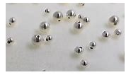 MAPOIEU 70pcs 925 Sterling Silver Round Beads,Seamless Smooth Sterling Silver Round Ball Spacer Beads for Bracelet Necklace Earring Jewelry Making (3MM)