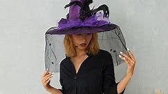 Purple Witch Hat with Veil