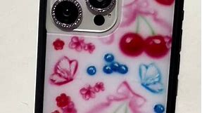shop Sweet Cherries matching accessories now 🍒🩵 on wildflowercases.com 🌸🦋 #wildflowercases #wfcases #wildflower #iphonecase #aesthetic #inspo #airbrush #fyp