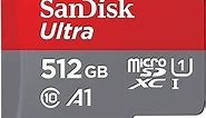 SanDisk 512GB Ultra microSDXC UHS-I Memory Card with Adapter - Up to 150MB/s, C10, U1, Full HD, A1, MicroSD Card - SDSQUAC-512G-GN6MA [New Version]