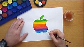 How to draw an Apple logo - rainbow Apple logo