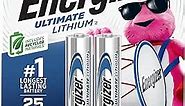Energizer AA Lithium Batteries, World's Longest Lasting Double A Battery, Ultimate Lithium (2 Battery Count) - Packaging May Vary