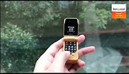 LONG-CZ The Smallest Flip Phone Bluetooth Dialer FM Magic Voice Handsfree Earphone Mini Card Phone